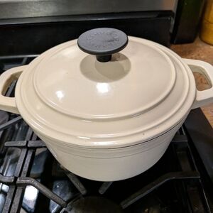 Martha Stewart Cream Cast Iron Dutch Oven